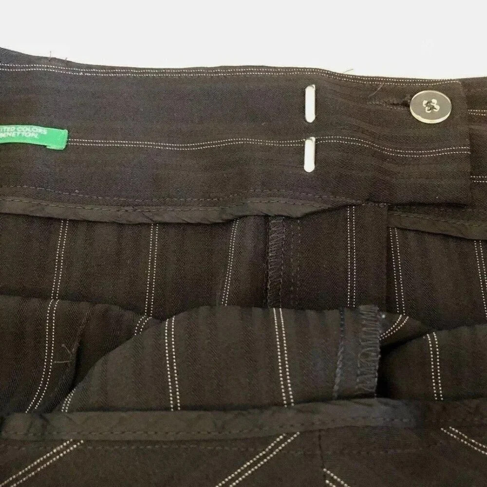 TAGLIA Women Striped Boot Cut Black White Work Trouser Career Pants Size 44 - Picture 7 of 12